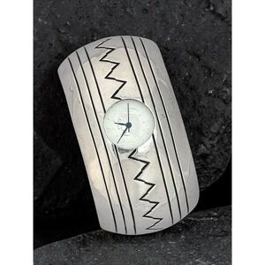 Native American Navajo Sterling Silver Wide Cuff Bracelet Watch Vintage Yazzie